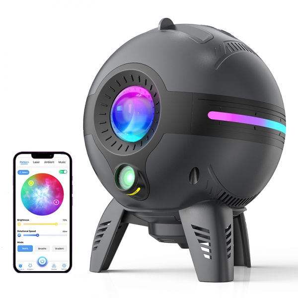 Smart LED Laser Galaxy Projector (Smart App, Black#QS-1805)